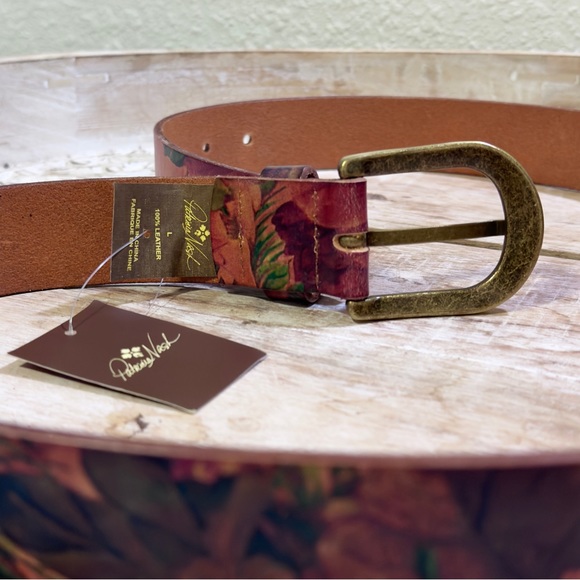 NWT Floral Pattern 100% Leather Belt | Patricia Nash | Size L - Picture 9 of 11
